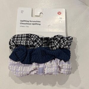 lululemon athletica Checkered and Solid Scrunchies Trio